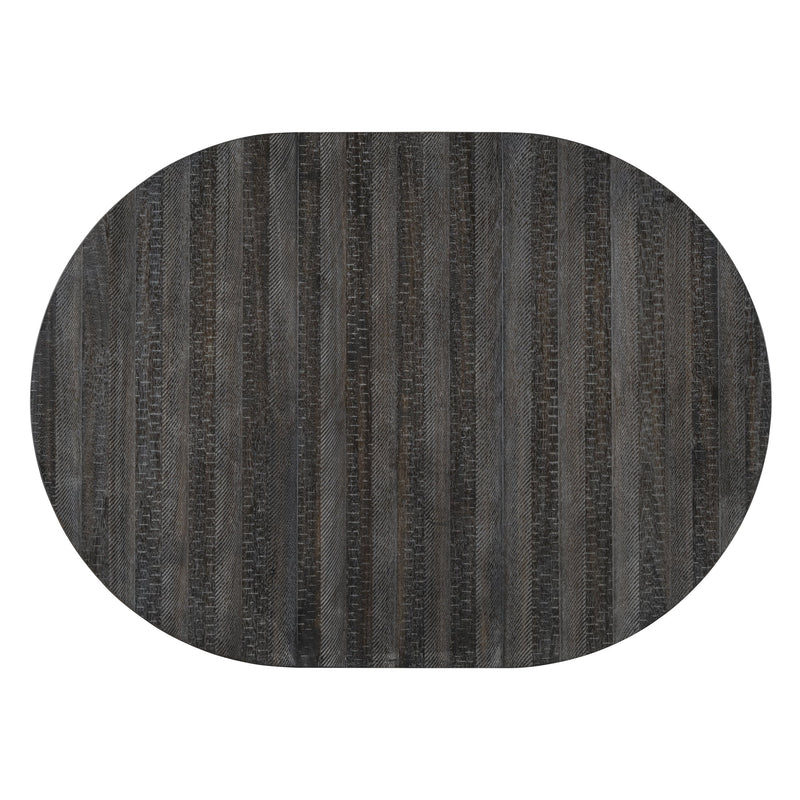 5-Piece Retro Functional Dining Set with Extendable Round Table with Removable Middle Leaf and 4 Upholstered Chairs for Dining Room and Living Room (Black)