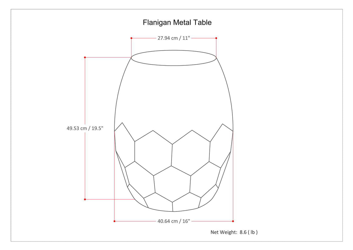 Flanigan - Hand Crafted Metal Accent Table, photo 10 of 12