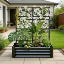 4x2x1FT Galvanized Raised Garden Bed with Arch Trellis