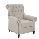 Aidan - Push Back Recliner Chair With Tufted Back And Nailhead Trim - Cream by HouseOfZazla