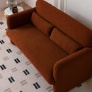 59" Lamb Fleece Fabric Sofa, Modern Loveseat Furniture with Support Pillow for Apartment, Office, Living Room & Bedroom, Tool-Free Assembly.(Dark Orange)
