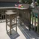 3-Piece Balcony Bar Set with Bottom Shelf Table and 2 Stools, Grey Finish by Montret