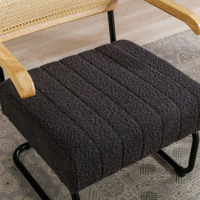 Accent Chair - Modern Industrial Slant Armchair with Metal Frame - Premium High Density Soft Single chair for Living Room Bedroom