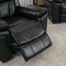 Home Theater Seating Manual Recliner Chair, Led Light Strip For Living Room - Black by HouseOfZazla
