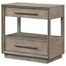 Prescott - 2 Drawers Nightstand With Open Shelf - Taupe by HouseOfZazla