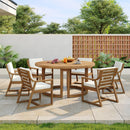 TREXM Patio Dining Table Set for 6 with Umbrella Hole
