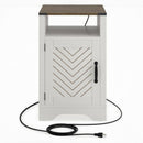 Farmhouse Nightstand With Charging Station & Storage by HouseOfZazla