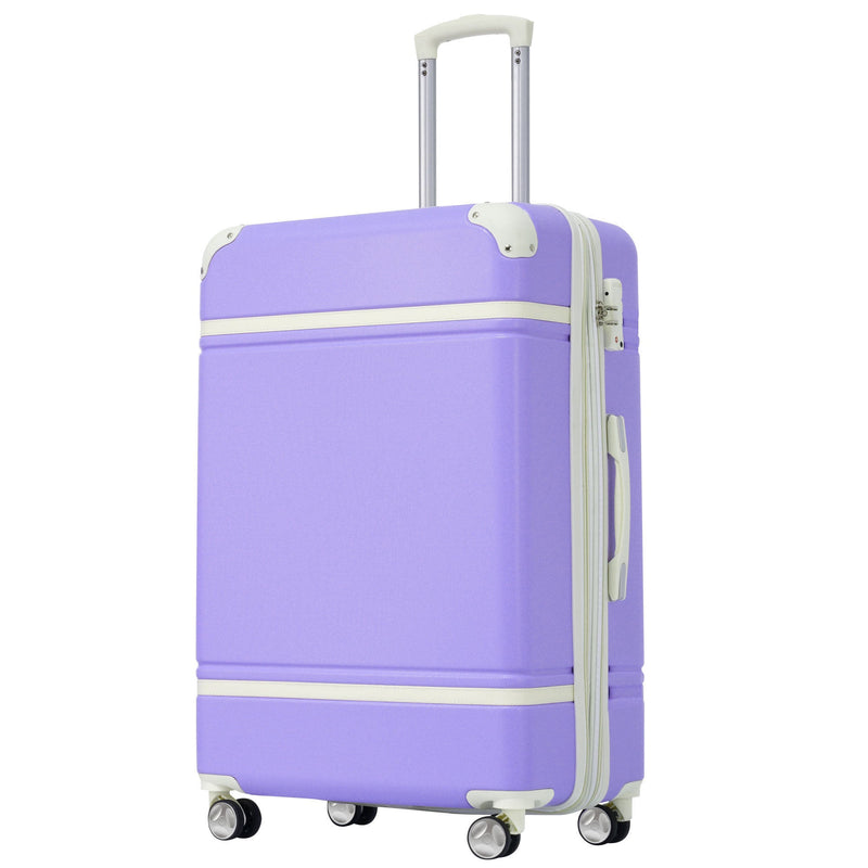 24 IN Luggage 1 Piece with TSA lock, Expandable Lightweight Suitcase Spinner Wheels, Vintage Luggage,Purple