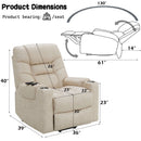 Nairi - Leather Aire Power Motion Recliner With Lift Heating Massage Function - Ivory