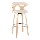 Gardenia - Contemporary Fixed Height Barstool With Swivel With Round Footrest (Set of 2) by HouseOfZazla