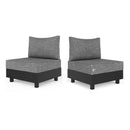 Modular Armless Chairs With Coffee Table For Garden (Set of 2) - Gray by HouseOfZazla