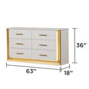 Obsession - 6 Drawer LED Dresser - White