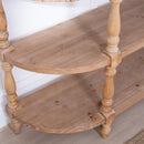 Handcrafted Console Table With Hand Woven Trim, 3 Tier Storage Shelves - Natural by HouseOfZazla