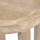 Accent Table Round Rustic Ash Veneer Reclaimed Wheat - Natural by HouseOfZazla