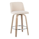 Toriano - Contemporary Fixed Height Counter Stool With Swivel & Round Footrest Modern Design (Set of 2) by HouseOfZazla