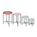 Set of 4 Multicolor Round Nesting Plant Stands