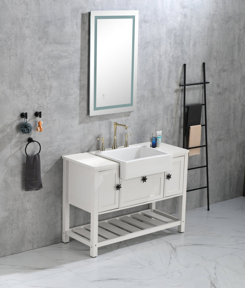 36x24 LED Lighted Bathroom Wall Mounted Mirror with High Lumen+Anti-Fog Separately Control+Dimmer Function