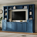 Minimalist Entertainment Wall Unit with Bridge for TVs Up to 75''