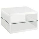 Emerson - 1 Shelf Rectangular Side End Table - White by HouseOfZazla