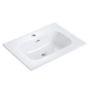 Glossy White Ceramic Integrated Sink by HouseOfZazla