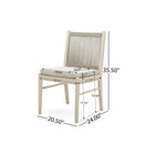 Cordoba Dining Chair Set of 2 - Comfortable Armless Beige Chairs by HouseOfZazla