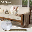 Outdoor L Shape 3pcs Acacia Wood Patio Sofa Set