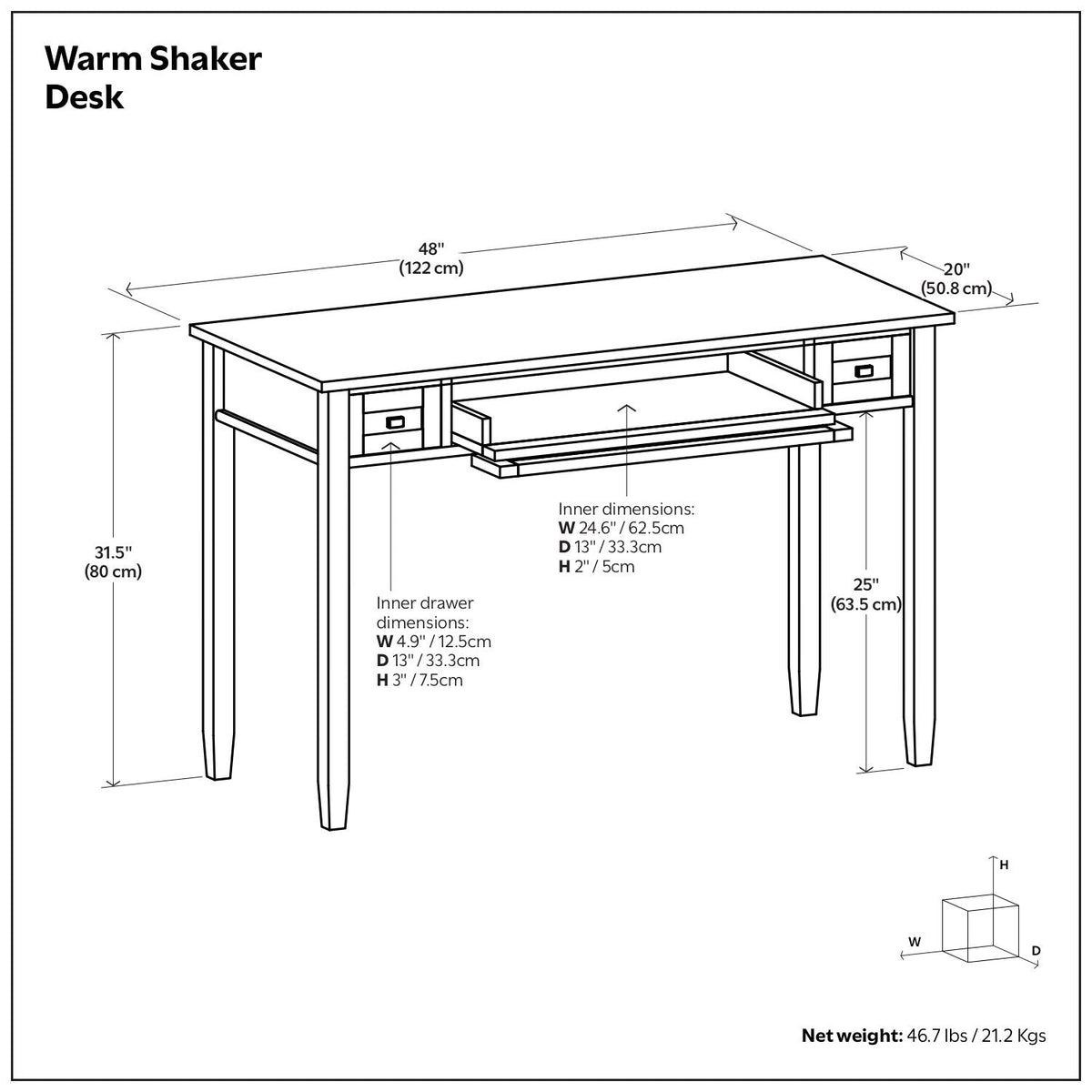 Warm Shaker - Desk - Tobacco Brown, photo 2 of 7