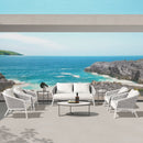 Rowan - Rope Barrel Back Patio Accent Arm Chair (Set of 2) - Optic White by HouseOfZazla