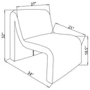 Winne - Curved Armless Accent Chair