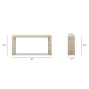 Veda 63' Reclaimed Wood Stacked Geometric Waterfall Console Table, Whitewashed Natural Reclaimed Pine Wood
