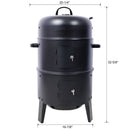 Portable Charcoal Smoker Grill For Outdoor Cooking - Black by HouseOfZazla