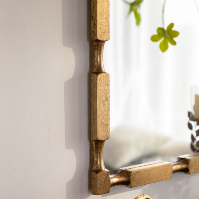 Gold Bamboo-Style Rectangular Wall Mirror, photo 4 of 10