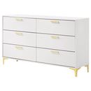 Karena - Rectangular 6 Drawer Dresser - White by HouseOfZazla