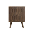 Double Drawer Bedside Table (Set of 2) - Walnut by HouseOfZazla