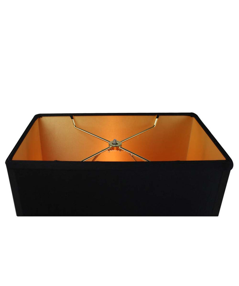 14"W x 10"H Black Rectangular Drum Lampshade