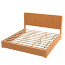 Platform Bed Frame With Headboard, Floor Standing Design by HouseOfZazla
