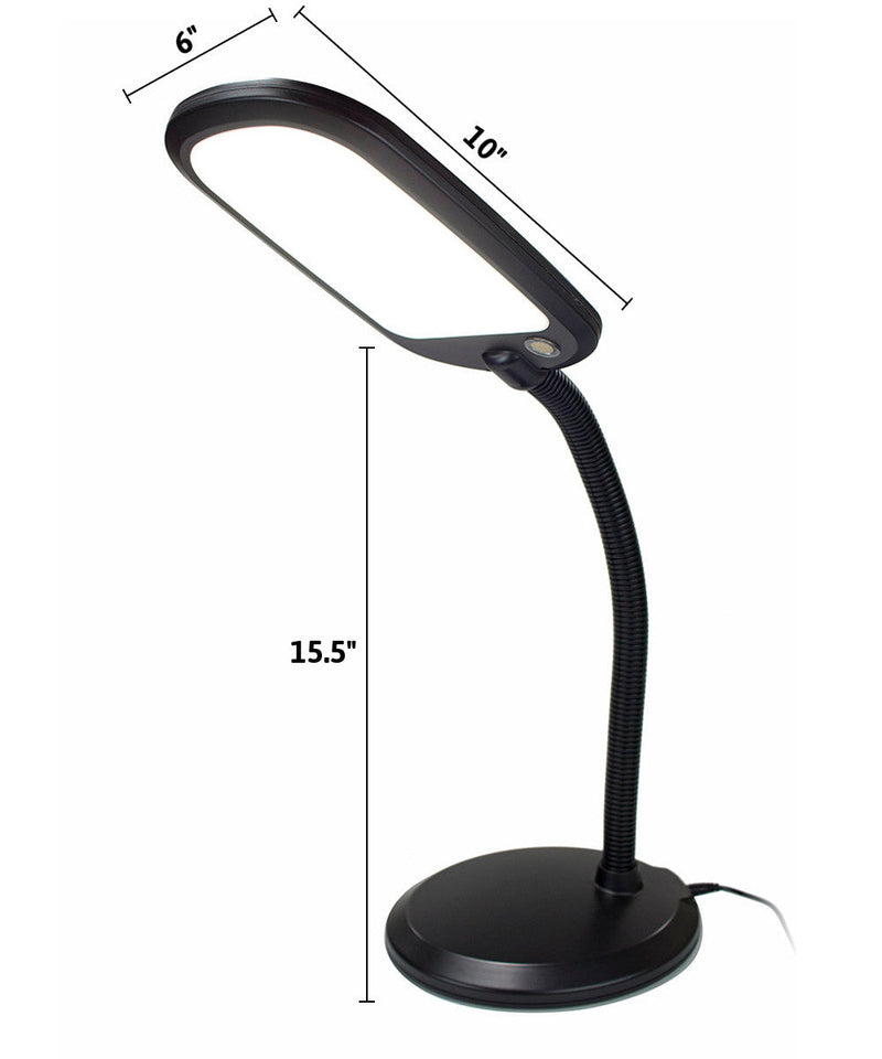 26"H Slim Design LED Bright Reader Natural Daylight Full Spectrum Desk Lamp Black