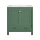 Bathroom Vanity With Single Sink, Combo Cabinet Undermount Sink, Bathroom Storage Cabinet With 2 Doors And A Drawer, Soft Closing, Multifunctional Storage, Solid Wood Frame by HouseOfZazla