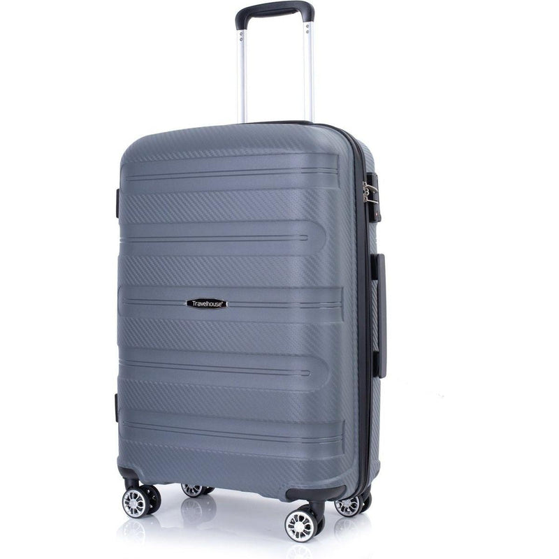 Hardshell Suitcase Spinner Wheels PP Luggage Sets Lightweight Durable Suitcase with TSA Lock,3-Piece Set (20/24/28), Gray