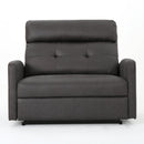 Alma - Contemporary Upholstered Loveseat Recliner - Slate by HouseOfZazla