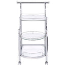 Reia - 3 Tier Cart With Casters & Tempered Glass Design - Chrome