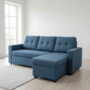 Convertible L Shaped Sectional Sleeper Sofa Bed, Saving Pull Out Couch by Unique Piece Furniture