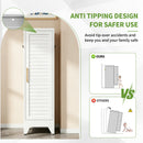 47.2" Narrow Metal Storage Closet with Louvered Door