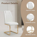 High Back Dining Chairs For Dining & Kitchen Room (Set of 4) - Golden / White by HouseOfZazla