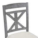 5-Piece Retro Functional Dining Table Set Extendable Round Table and 4 Upholstered Chairs for Dining Room and Living Room (Grey)