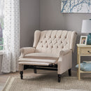 Push Back Recliner Chair Fabric Lounge Armchair