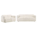 Dorset 2-piece Upholstered Round Track Arm Sofa Set White