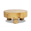 Nebula 35.5' Round Pillar Leg Coffee Table Warm Natural Brown Burl Wood