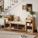 Entryway Storage Bench With Cushion, Drawers & Open Shelves by HouseOfZazla