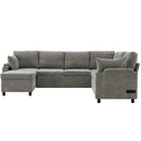 U-Shaped Sectional Sleeper Sofa With Ample Storage Space, 2 Cup Holders And Charging Ports For Living Room by HouseOfZazla